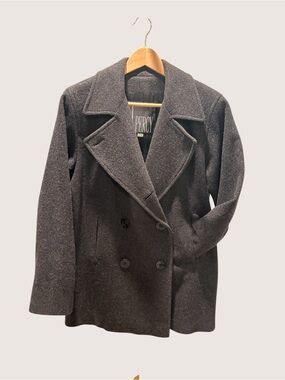 Double-Breasted Peacoat in Charcoal